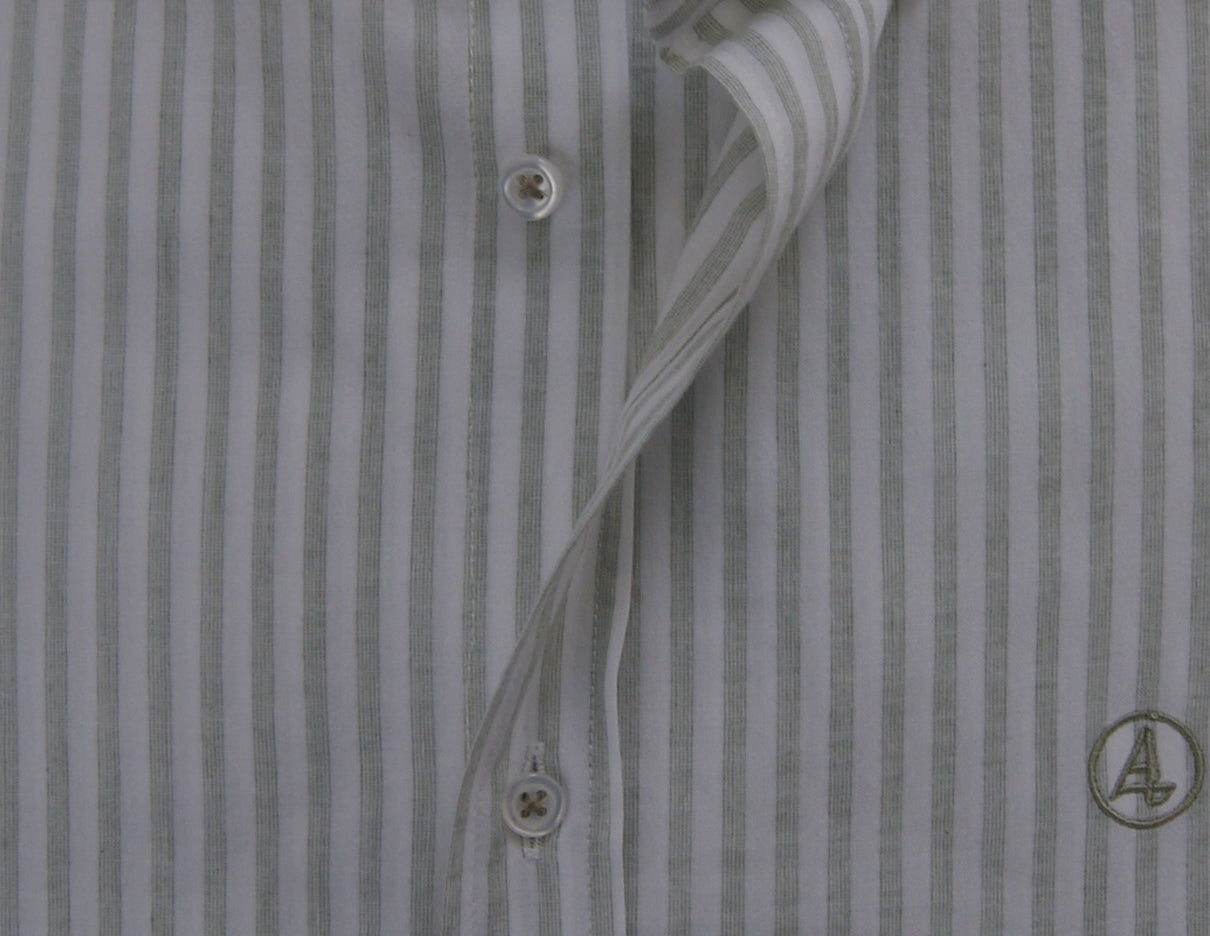 CAMISA CASUAL RAYAS VERDES