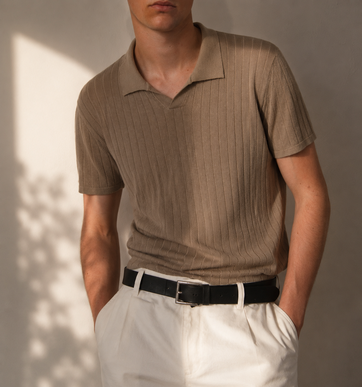POLO DE PUNTO MARRON