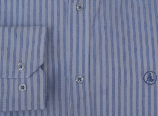 CAMISA CASUAL RAYAS AZULES CELESTE