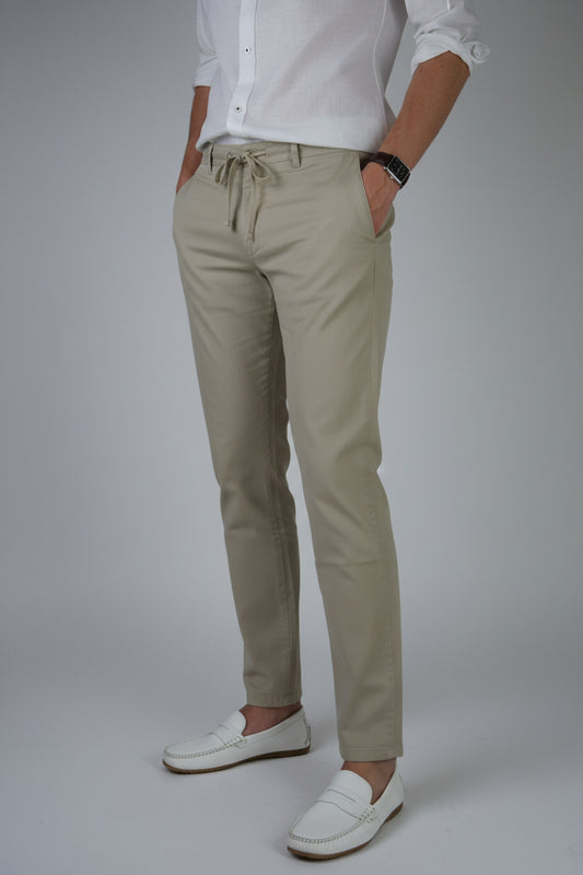 PANTALON ALGODON LINO BEIGE