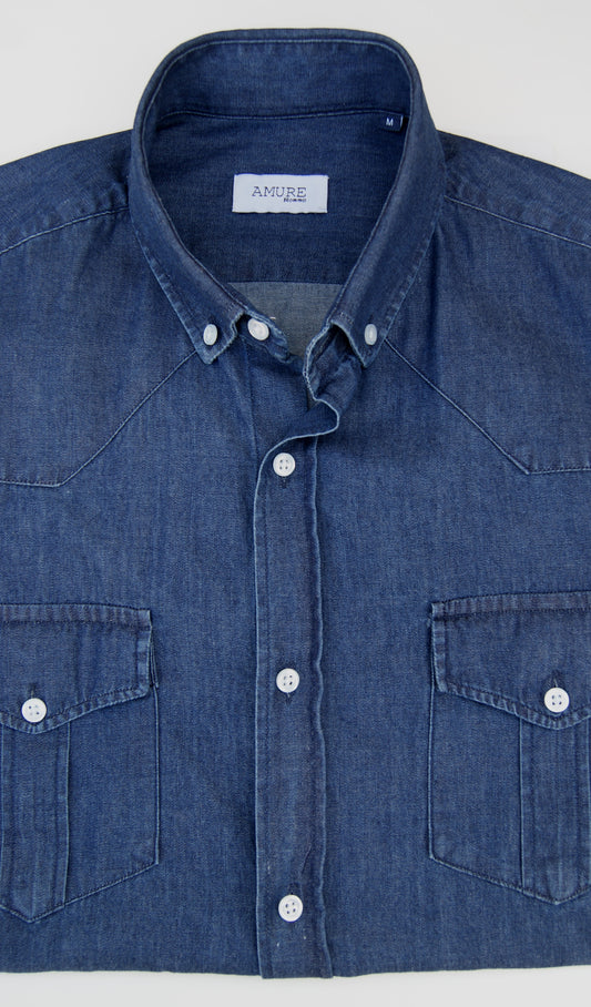 CAMISA DENIM CON BOLSILLOS