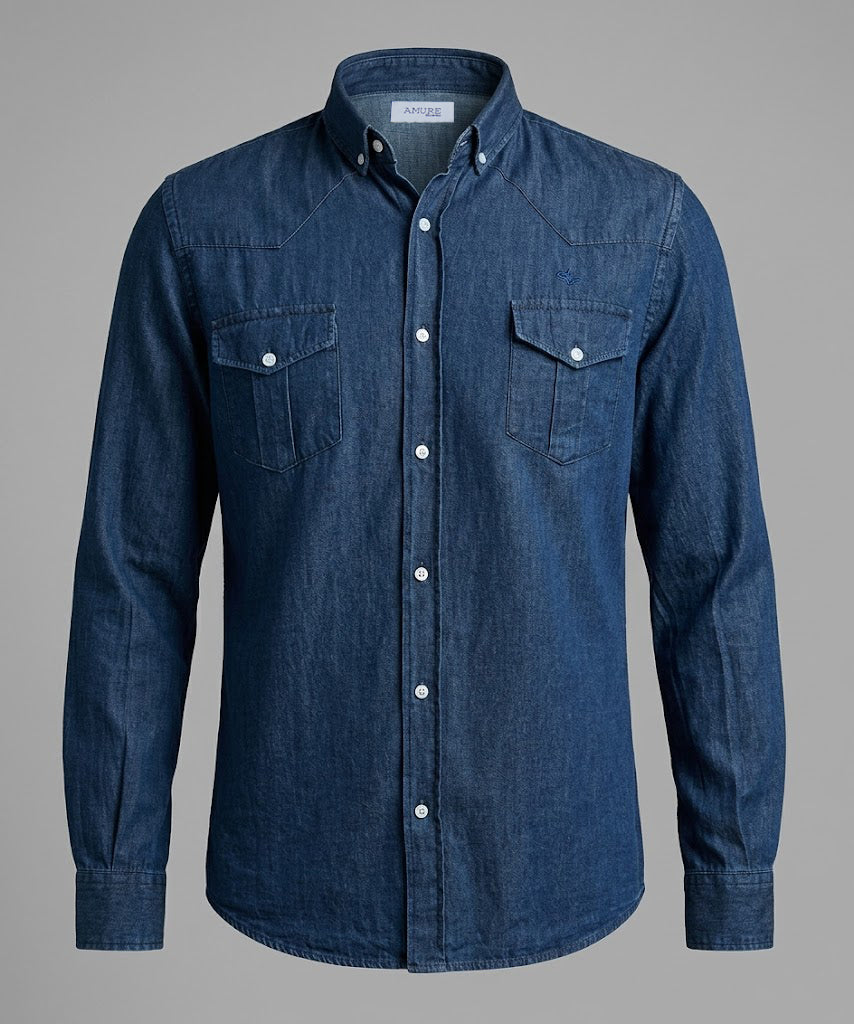 CAMISA DENIM CON BOLSILLOS