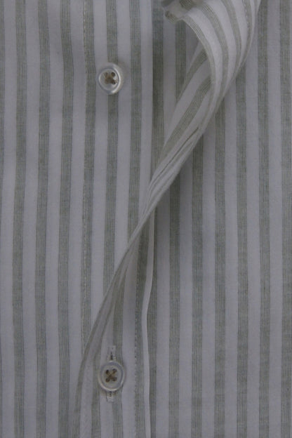 CAMISA CASUAL RAYAS VERDES