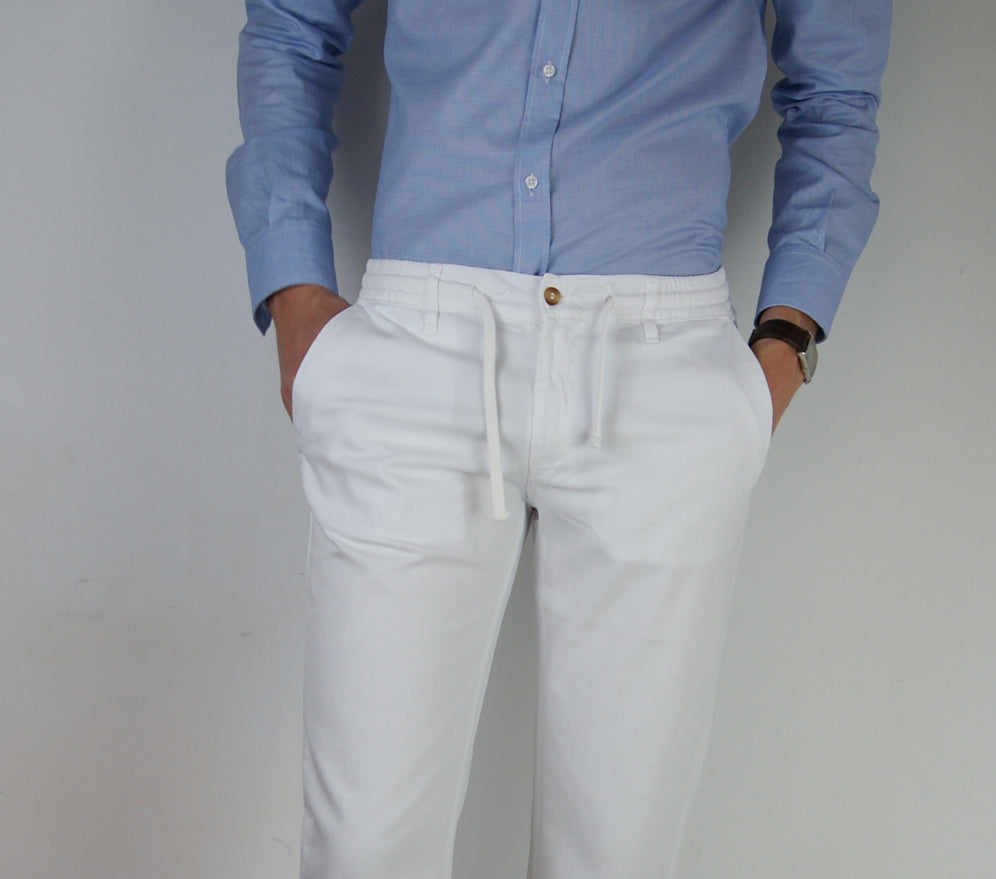 PANTALON ALGODON LINO BLANCO