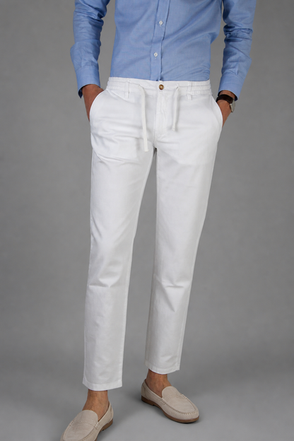 PANTALON ALGODON LINO BLANCO