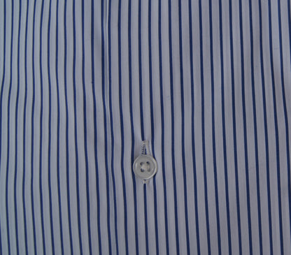 CAMISA VESTIR RAYAS AZULES MARINO , CUELLO SEMI CUTEWAY