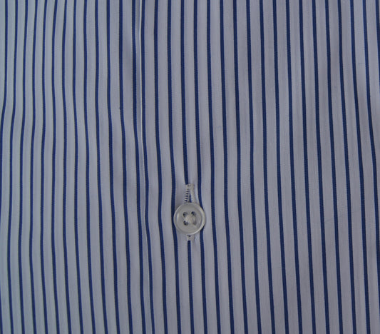 CAMISA VESTIR RAYAS AZULES MARINO , CUELLO SEMI CUTEWAY