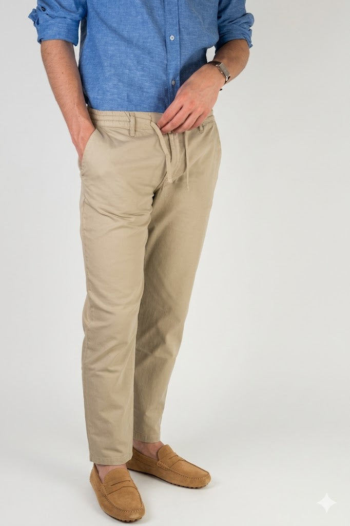 PANTALON ALGODON LINO BEIGE