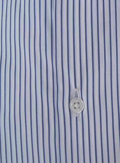 CAMISA VESTIR RAYAS AZULES MARINO , CUELLO SEMI CUTEWAY