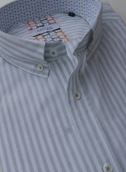 CAMISA CASUAL RAYAS VERDES