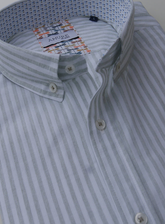 CHEMISE  RAYURES VERTES