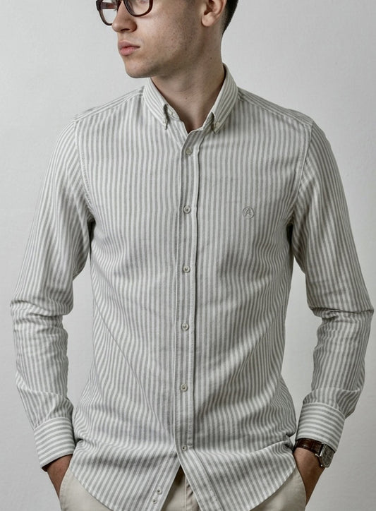 CHEMISE  RAYURES VERTES