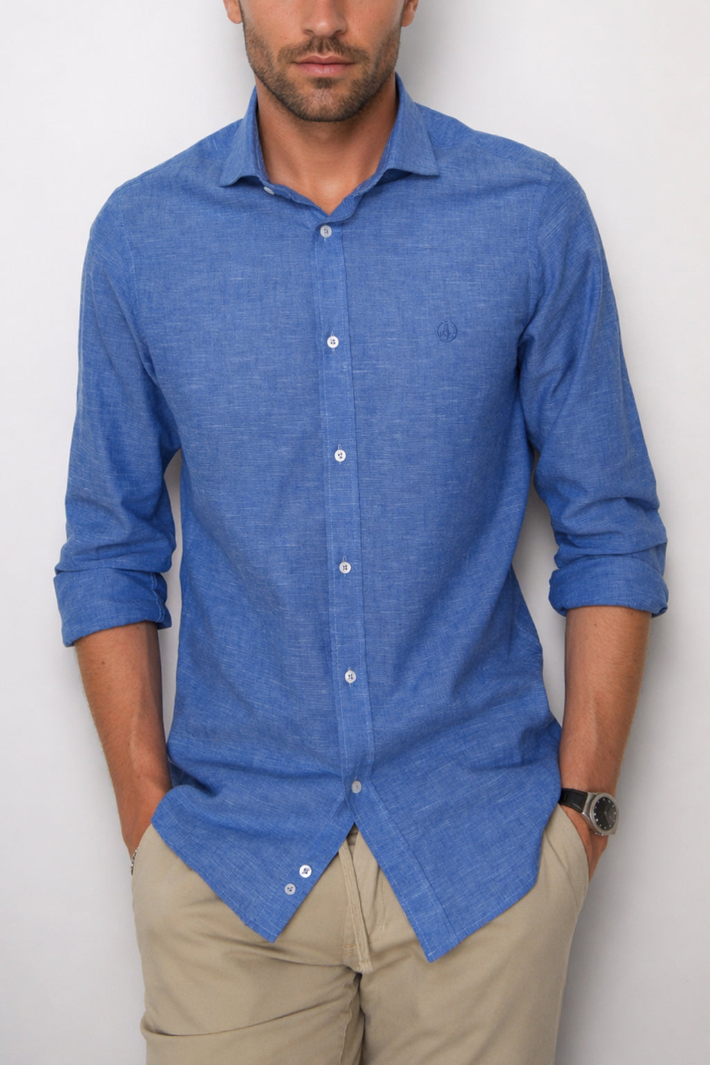 CAMISA SPORT LINO AZUL