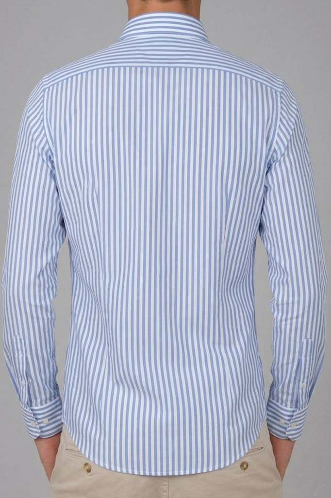 CAMISA CASUAL RAYAS AZULES CELESTE