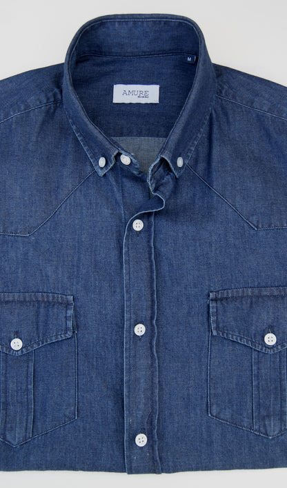 CAMISA DENIM CON BOLSILLOS