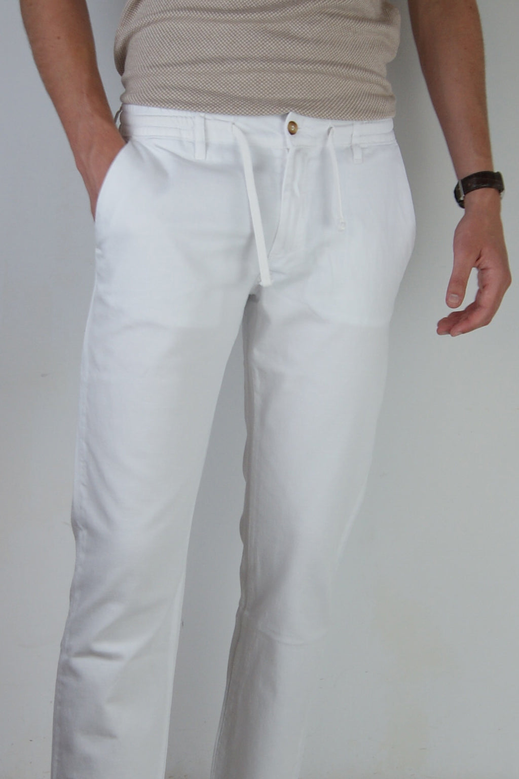 PANTALON ALGODON LINO BLANCO